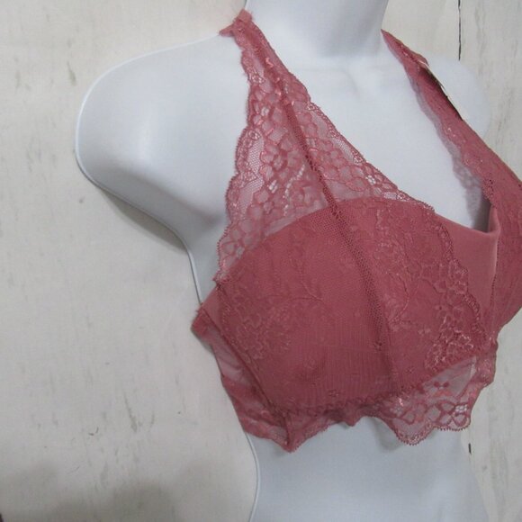New Out From Under Bralette L Rose Pink Sheer Wireless Urban Outfitters Padded - Picture 2 of 6